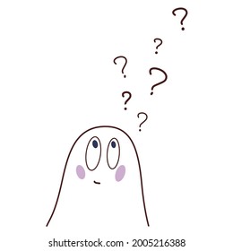 abstract character with a question mark