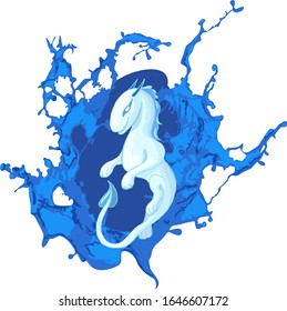 Carácter abstracto símbolo del elemento de agua
