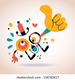 Abstract character thumb up