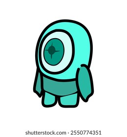 abstract character vector design, cute monster, alien, t-shirt screen printing art