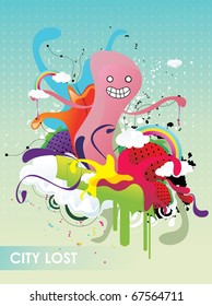 Abstract Character Vector Illustration Stock Vector (Royalty Free ...