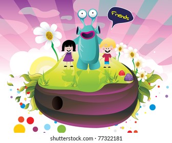 abstract characters color vector