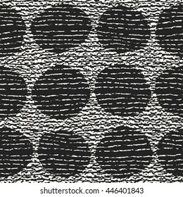 Abstract charcoal bold dot variegated background. Seamless pattern.