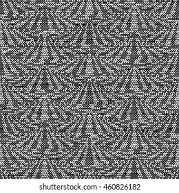 Abstract charcoal flecked glitch geometric motif. Seamless pattern.