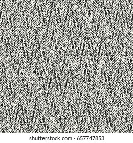 Abstract charcoal flecked herringbone distressed textured background. Seamless pattern.