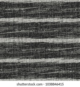 Abstract Charcoal Grained Striped Brushed Textured Background. Seamless Pattern.