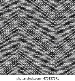 Abstract charcoal pin dot flecked zigzag. Seamless pattern.