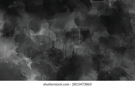 Abstract charcoal watercolor backdrop featuring layered pigment diffusion and grunge texture  