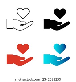 Abstract Charity Donation Hand Silhouette Illustration, can be used for business designs, presentation designs or any suitable designs.