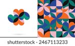 abstract charity donation heart logo icon symbol, concept of social community group, talking meeting  networking connection between people women children teenager. geometric texture pattern
