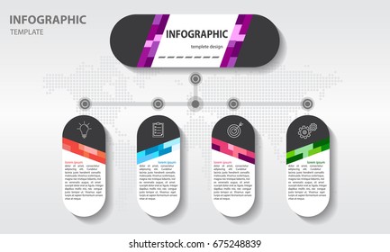 Abstract chart infographics template, 4 options