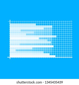 Abstract chart with uptrend line graph and numbers in stock market on gradient background. Trend lines, columns, market economy information background. Vector illustration