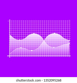 Abstract chart with uptrend line graph and numbers in stock market on gradient background. Trend lines, columns, market economy information background. Vector illustration
