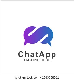 Abstract chat app logo design. Icon chat Dialogue and discussion vector illustration. Eps10