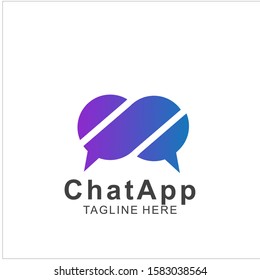 Abstract chat app logo design. Icon chat Dialogue and discussion vector illustration. Eps10