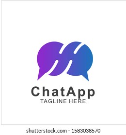 Diseño abstracto del logotipo de la aplicación de chat. Icono chat Diálogo e ilustración vectorial de discusión. Eps10