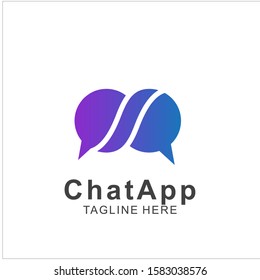 Abstract Chat App Logo Design. Icon Chat Dialogue And Discussion Vector Illustration. Eps10