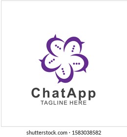 Abstract chat app logo design. Icon chat Dialogue and discussion vector illustration. Eps10