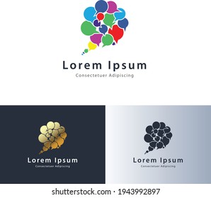 Resumen Chat Bubble Speech Symbol Símbolo Símbolo Icono Diseño Plantilla, Logotipo, Discusión en medios sociales, Charla, Comunicación y chat en línea