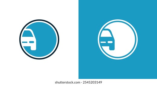 Abstract Chat Car Logo. Simple Car Shape in Bubble Chat Negative Space with Modern Style. Flat Logo Icon Symbol Design Template.

