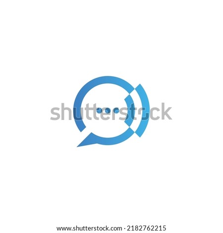 Abstract chat icon C letter logo template vector illustration.