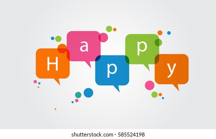 Abstract Chat icons with happy vector background