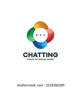 Abstract Chatting Gradient Logo Icon Design