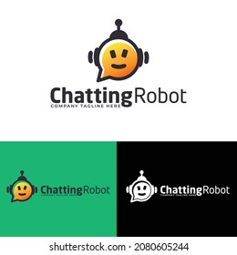 Abstract Chatting Robot logo design template