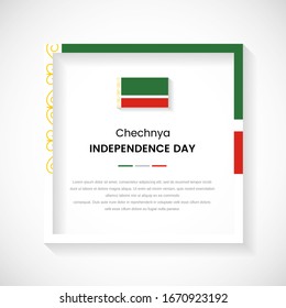 Abstract Chechnya flag square frame stock illustration. Creative country frame with text for Independence day of Chechnya.