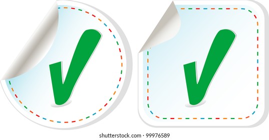 Abstract check box stickers with check mark