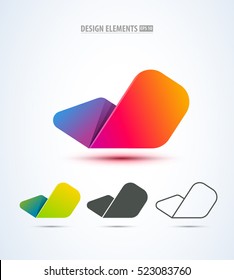Abstract check mark logo design collection. Can be used for branding, application icon, corporate identity sign.