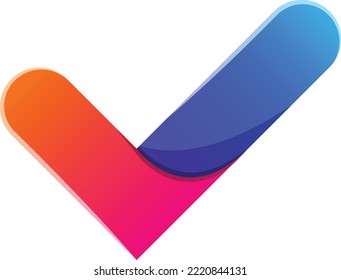 Abstract check mark logo illustration in trendy and minimal style isolated on background