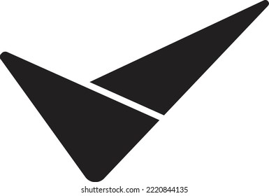 Abstract check mark logo illustration in trendy and minimal style isolated on background