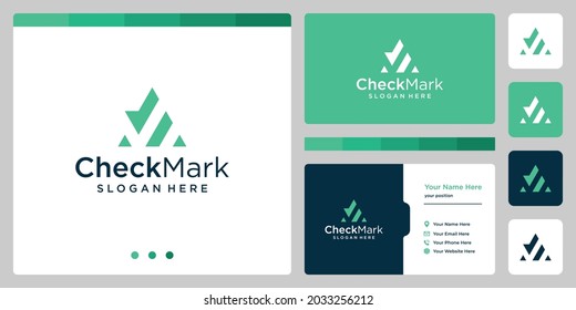 abstract check mark logo. premium vectors. business card template design