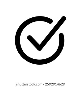 abstract check mark Shape line icon 