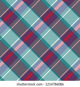 Abstract check plaid asymmetric seamless pattern. Vector illustration.