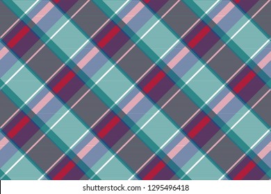 Abstract check plaid asymmetric seamless pattern. Vector illustration.