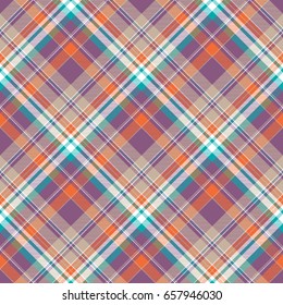 Abstract check plaid cotton texture seamless pattern. Flat design. Vector illustration.