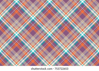 Abstract check plaid cotton texture seamless pattern. Flat design. Vector illustration.