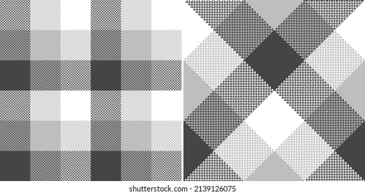 Abstract check plaid pattern in grey and white. Seamless herringbone large neutral buffalo check tartan for spring summer autumn winter flannel shirt, scarf, blanket, pyjamas, other fabric print.