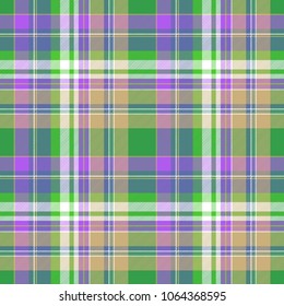Abstract check plaid seamless pattern. Flat design. Vector illustration.