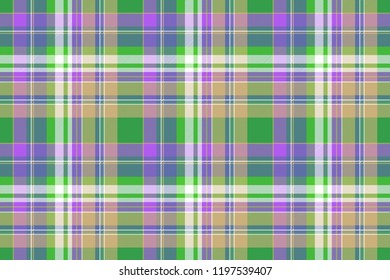 Abstract check plaid seamless pattern. Flat design. Vector illustration.
