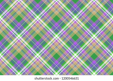 Abstract check plaid seamless pattern. Flat design. Vector illustration.