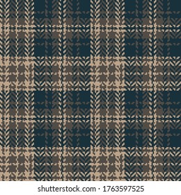 Abstract check texture pattern vector in brown. Seamless dark herringbone tartan plaid for jacket, coat, skirt, bag, or other modern autumn winter fashion textile print.