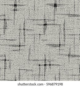 Abstract checked distressed mesh fabric textured background. Seamless pattern.