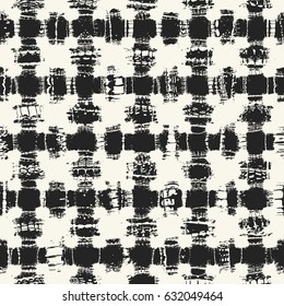 Abstract checked distressed textured background. Seamless pattern.