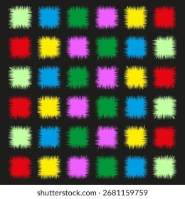 Patrón de damas Abstractas. Fondo de rejilla colorido. Vector cuadrado texturizado brillante. Diseño gráfico moderno. EPS 10.