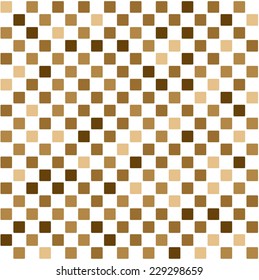 Abstract Checker Pattern of Random Coffee Colors in White Background.