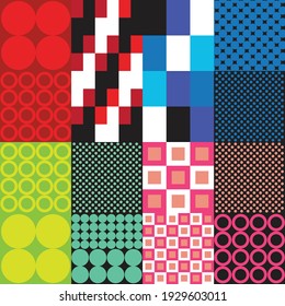 Abstract checkerboard color pattern design, Vector illustration in flat style
