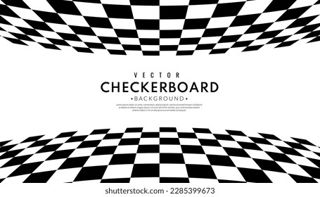 Abstract Checkerboard pattern on white background. Chess border template. Racing and speed or Victory, Success concept. Graphic vector flat design style.